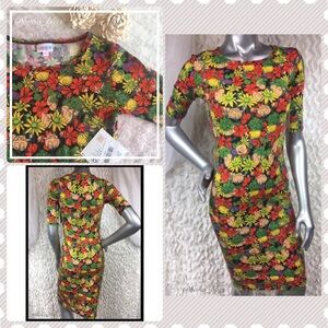 LULAROE Julia Colorful Floral Print Dress NWT